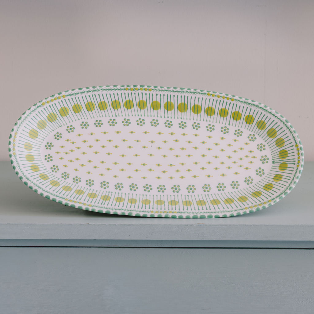 Potterswork Alice Plate - Green Dotty