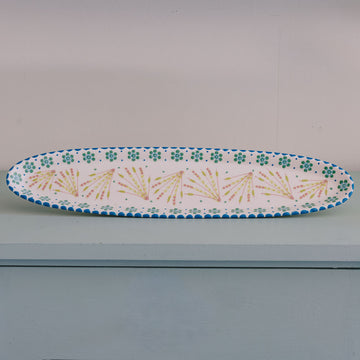 Potterswork Tilly Plate - White and Blue