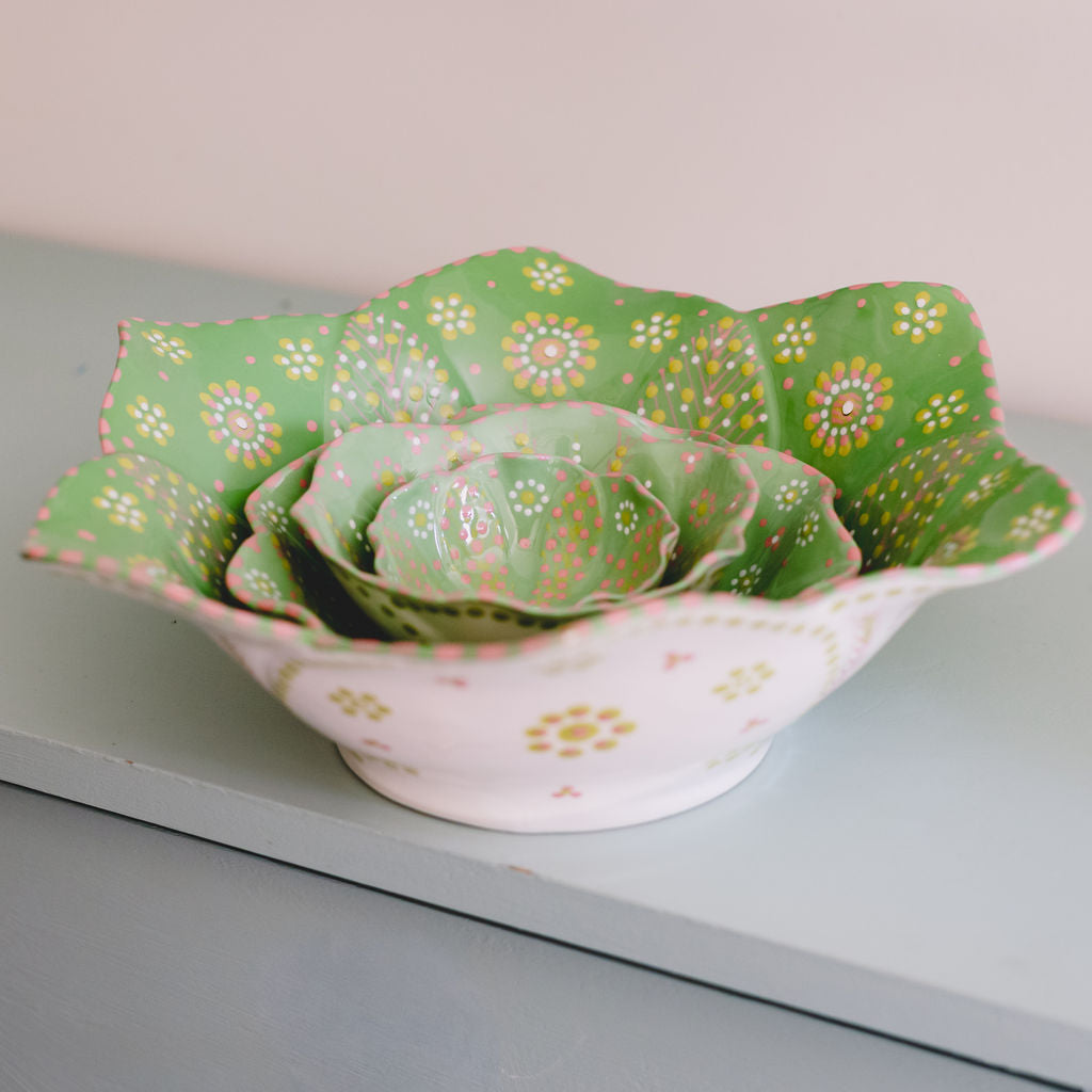 Potterswork Berry Bowl - Green & Pink