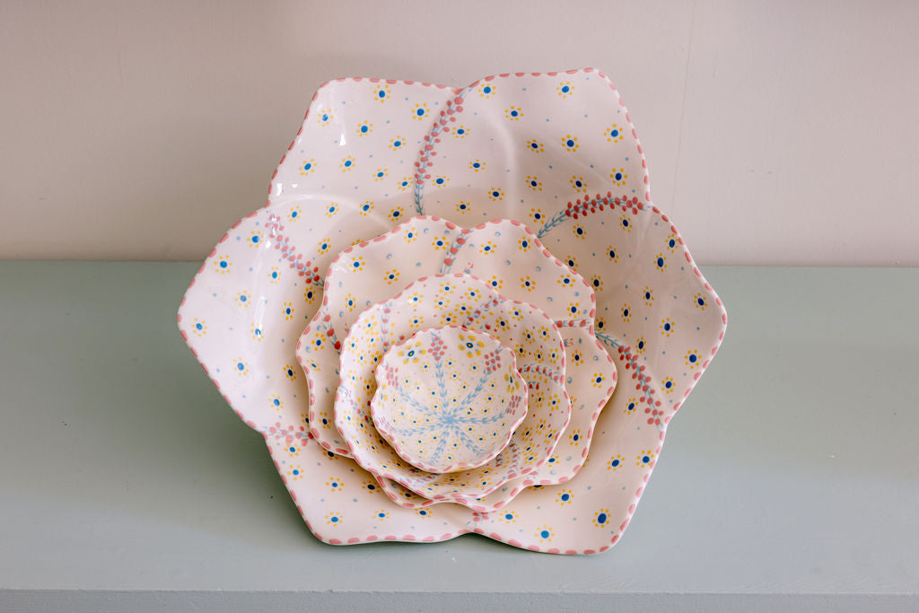 Potterswork Berry Bowl - Pink and White Dotty