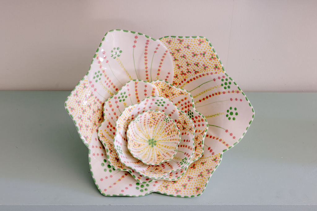 Potterswork Pudding Bowl - Sage and Pink