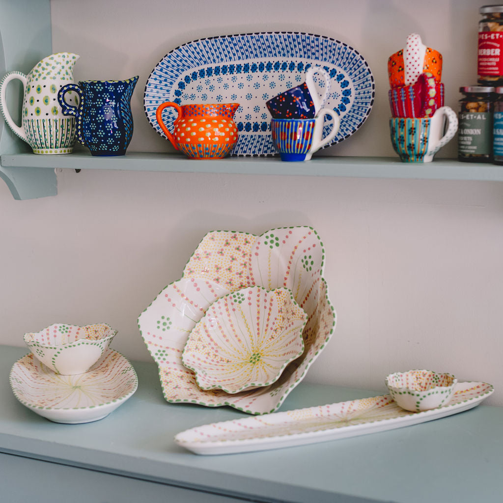 Potterswork Pudding Bowl - Sage and Pink