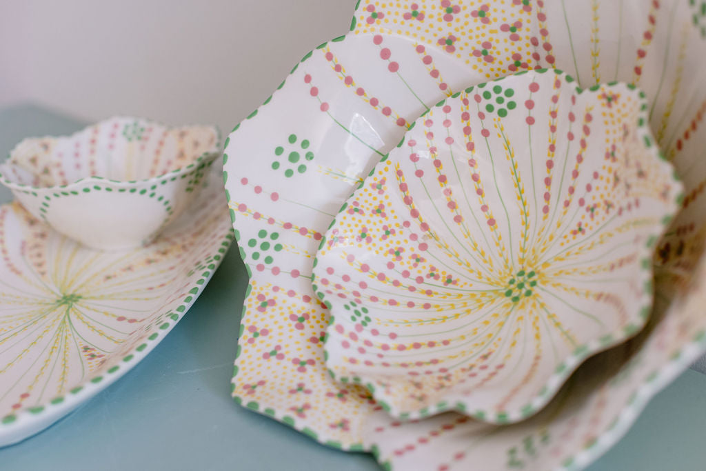 Potterswork Pudding Bowl - Sage and Pink