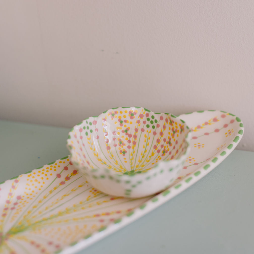 Potterswork Statement Bowl - Sage and Pink