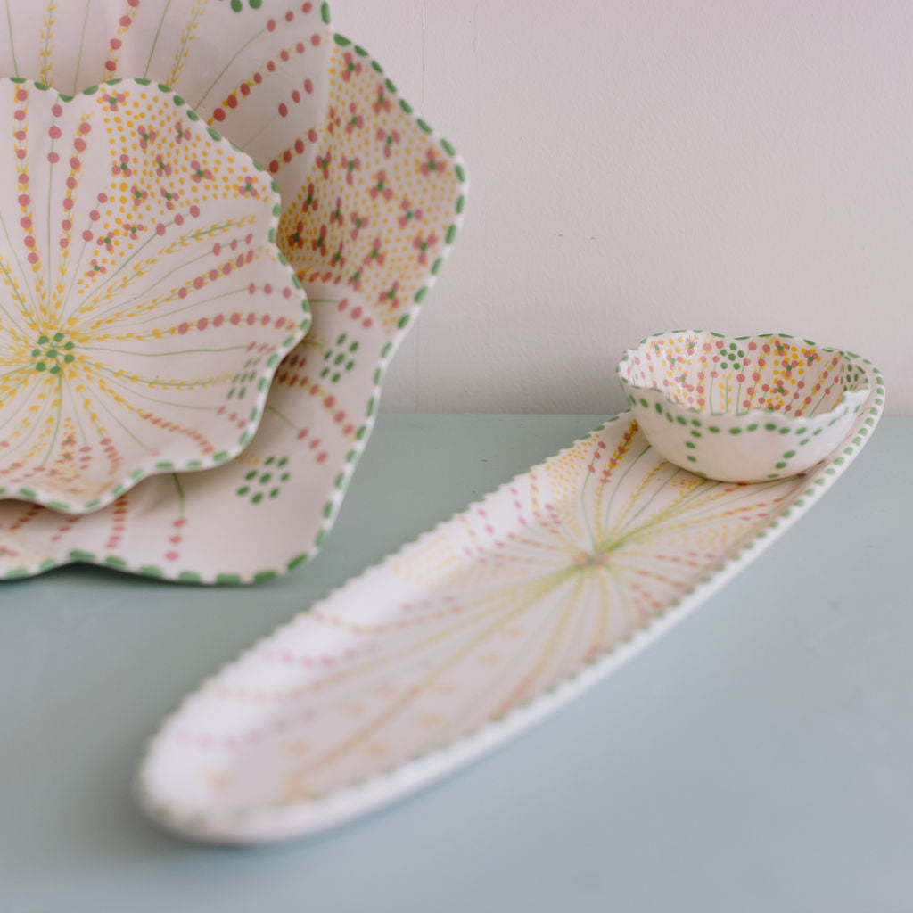 Potterswork Tilly Plate - Sage and Pink