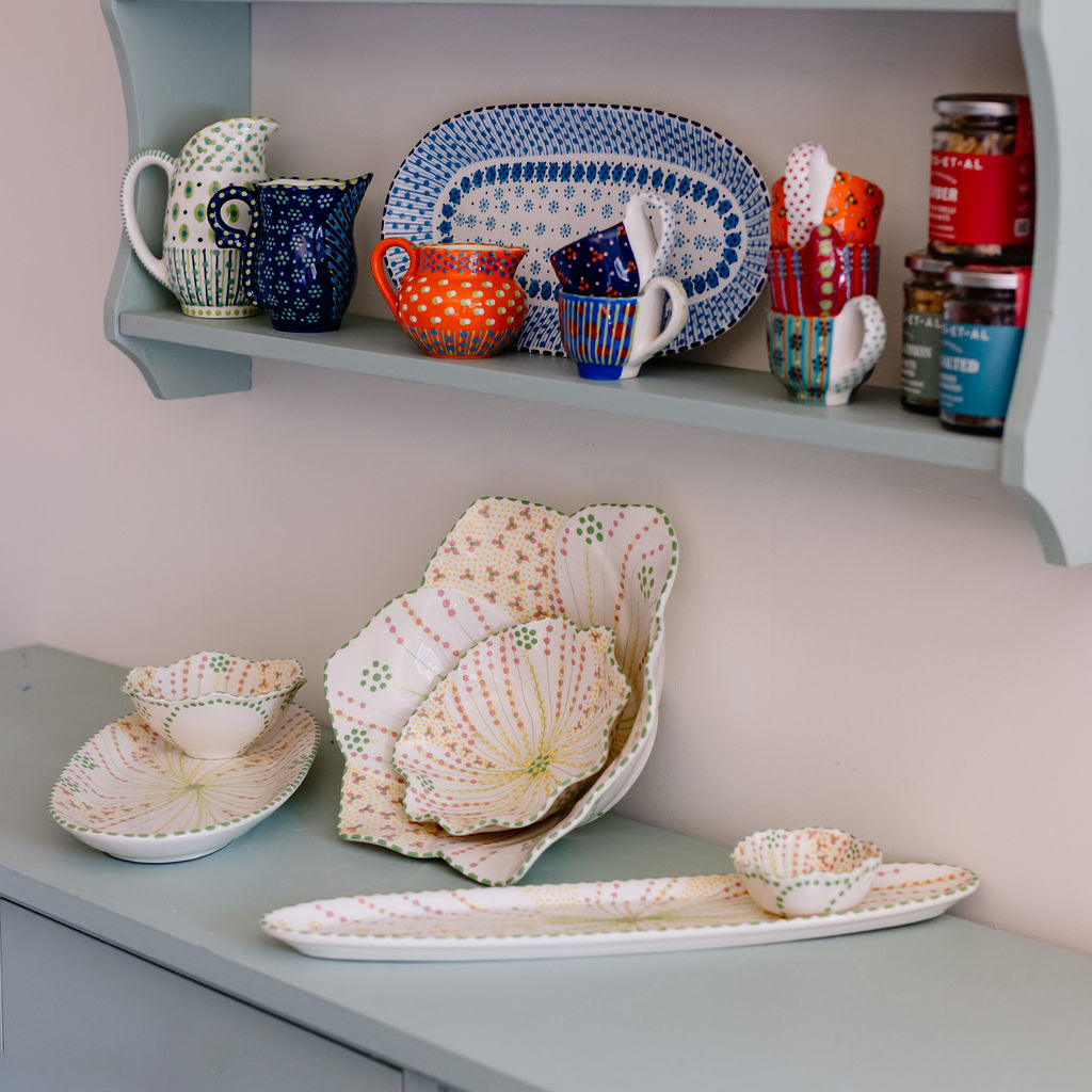 Potterswork Tilly Plate - Sage and Pink