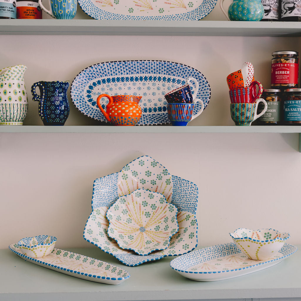 Potterswork Berry Bowl - White and Blue