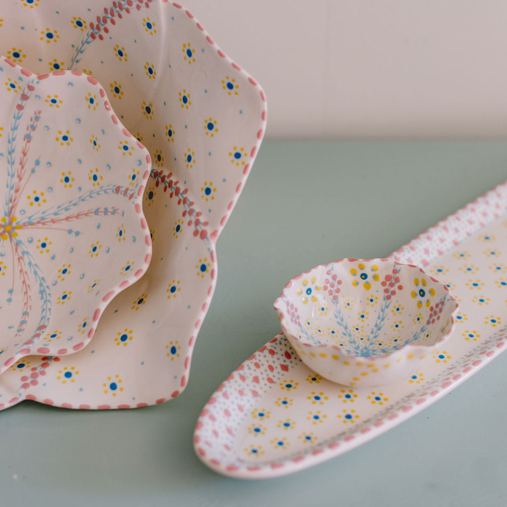 Potterswork Berry Bowl - Pink and White Dotty