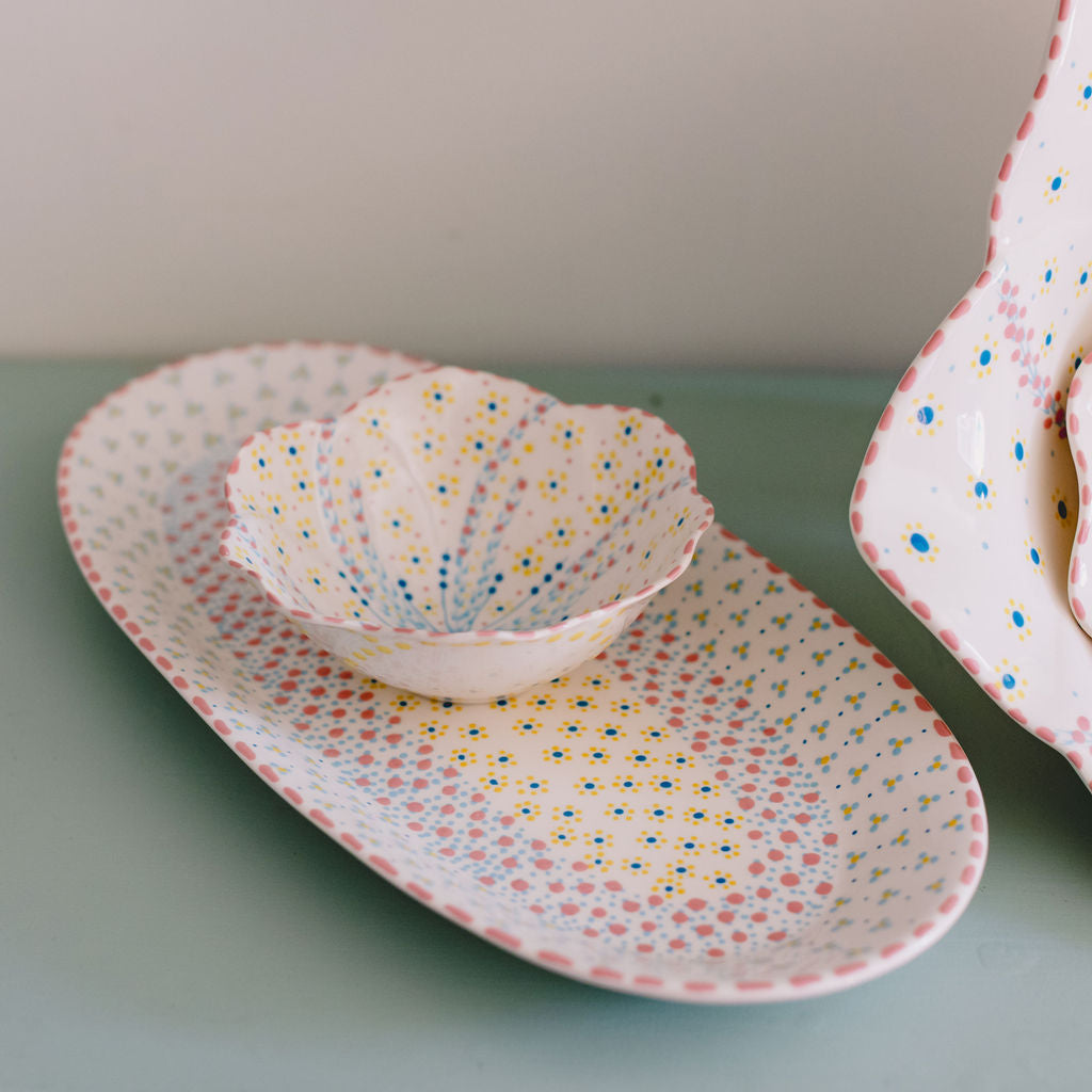 Potterswork Pudding Bowl - Pink and White Dotty