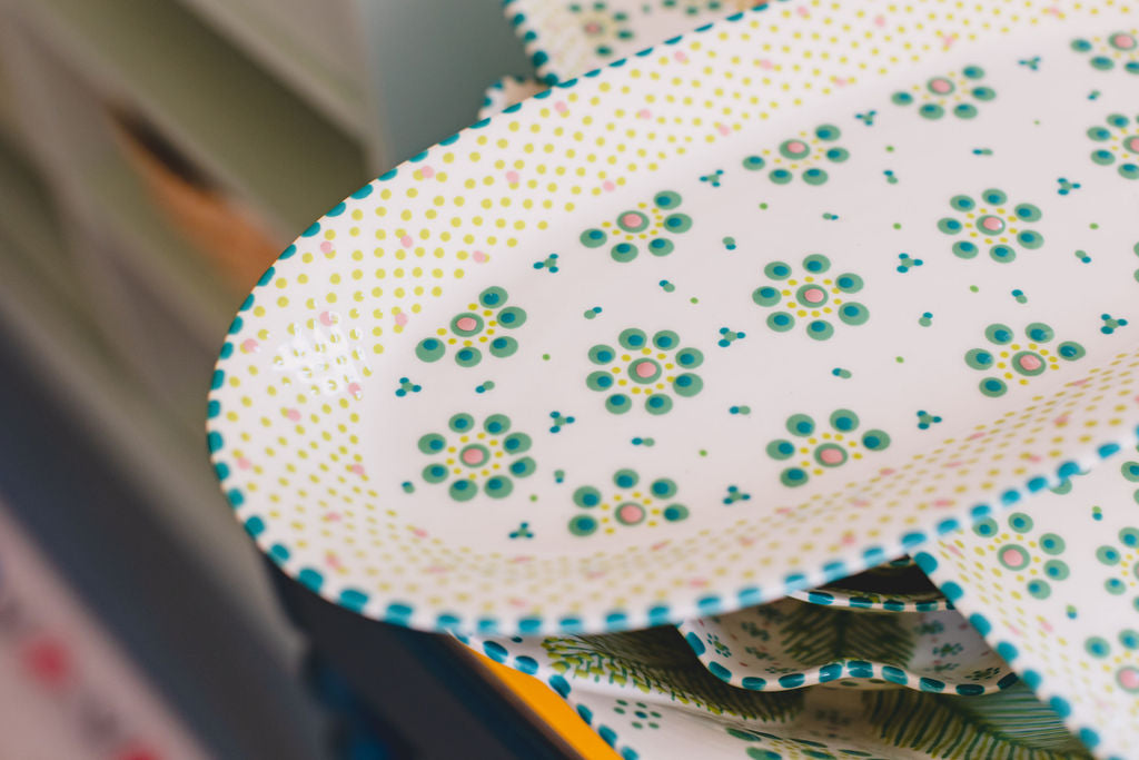 Potterswork Statement Bowl - Green and White