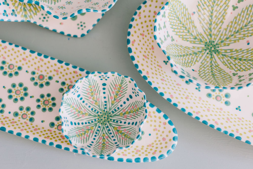 Potterswork Berry Bowl - White and Green