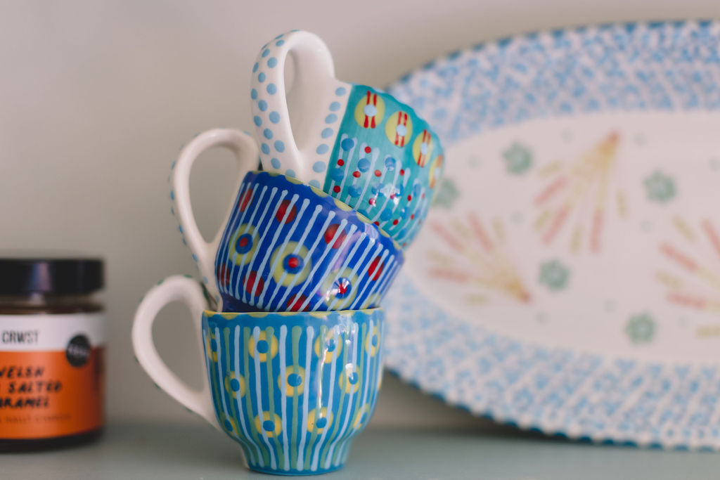 Potterswork Berry Bowl - White and Blue