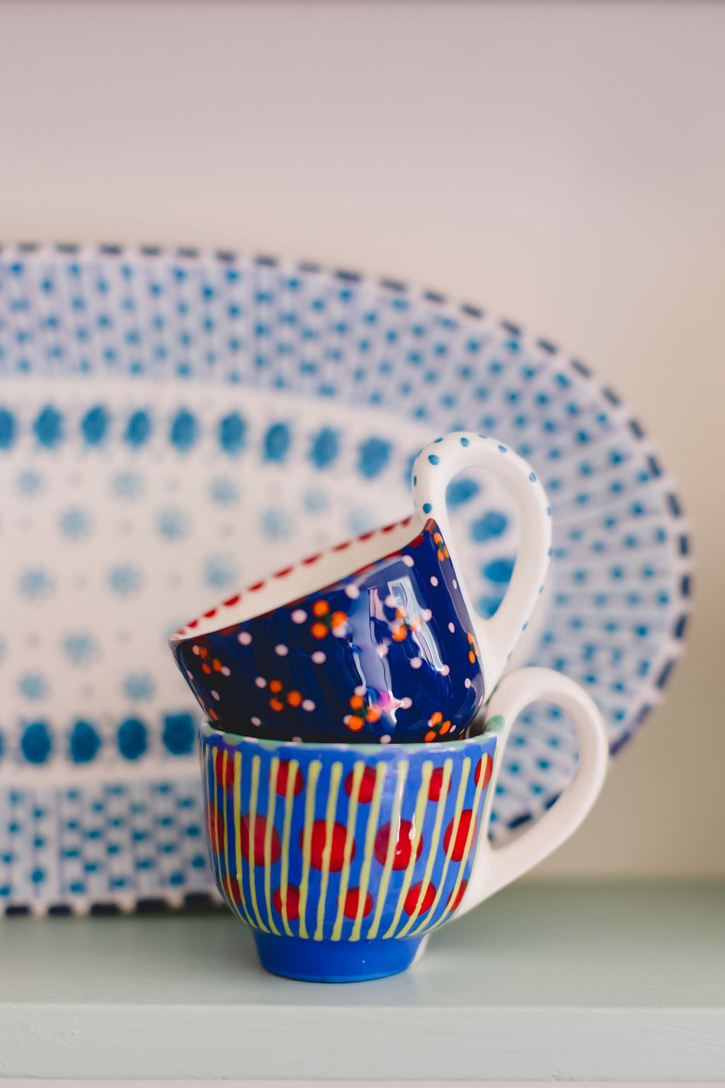 Potterswork Alice Plate - Blue Dotty