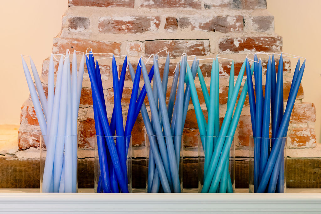 Grey Blue -  Tapered Dinner Candles