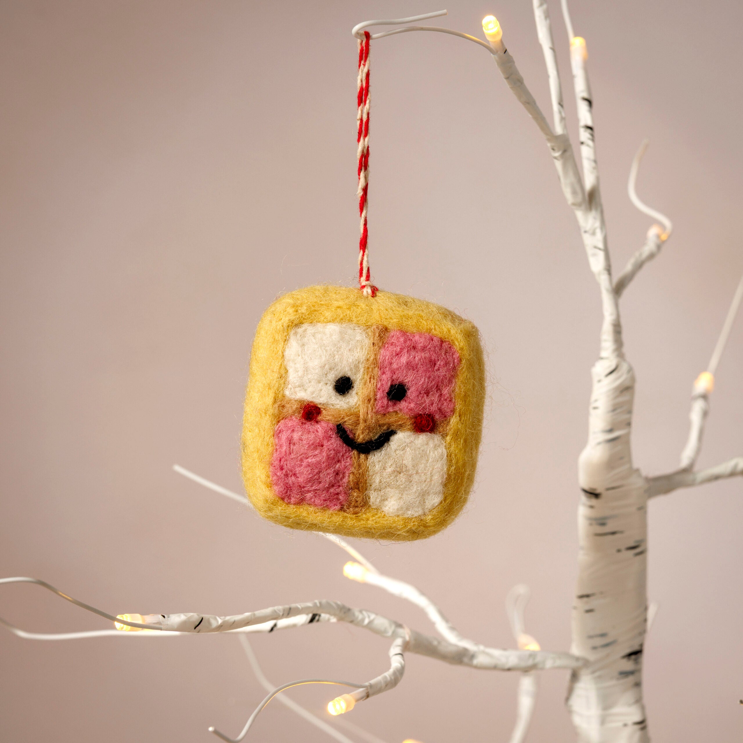 Felt Happy Slice of Battenburg Christmas Decoration