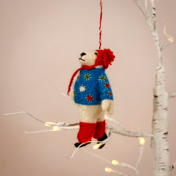 Felt Icing Skating Polar Bear