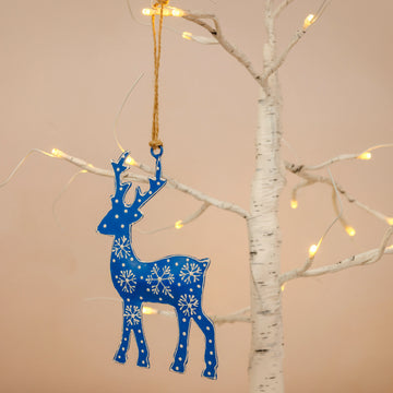 Colourful Rudolph Christmas Decoration - Blue