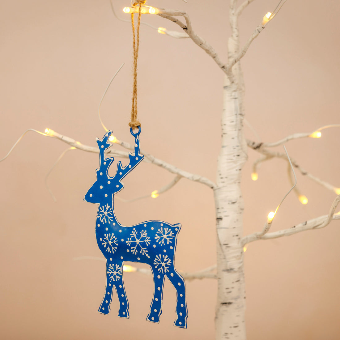 Colourful Rudolph Christmas Decoration - Blue