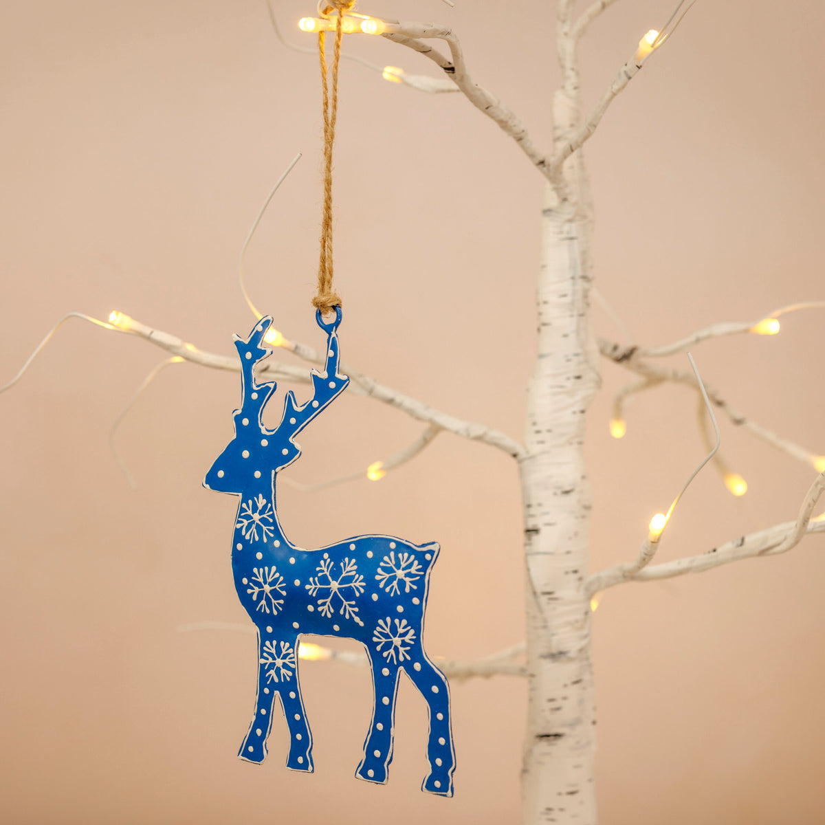 Colourful Rudolph Christmas Decoration - Blue