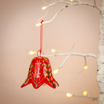 Potterswork Christmas Decorations - Red Ceramic Bell