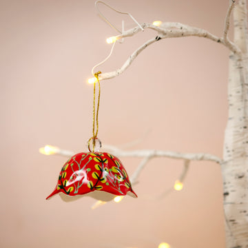 Potterswork Christmas Decorations - Red Ceramic Flower