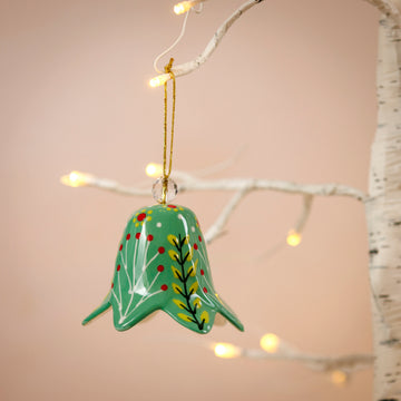 Potterswork Christmas Decorations - Light Green Fluted Flower