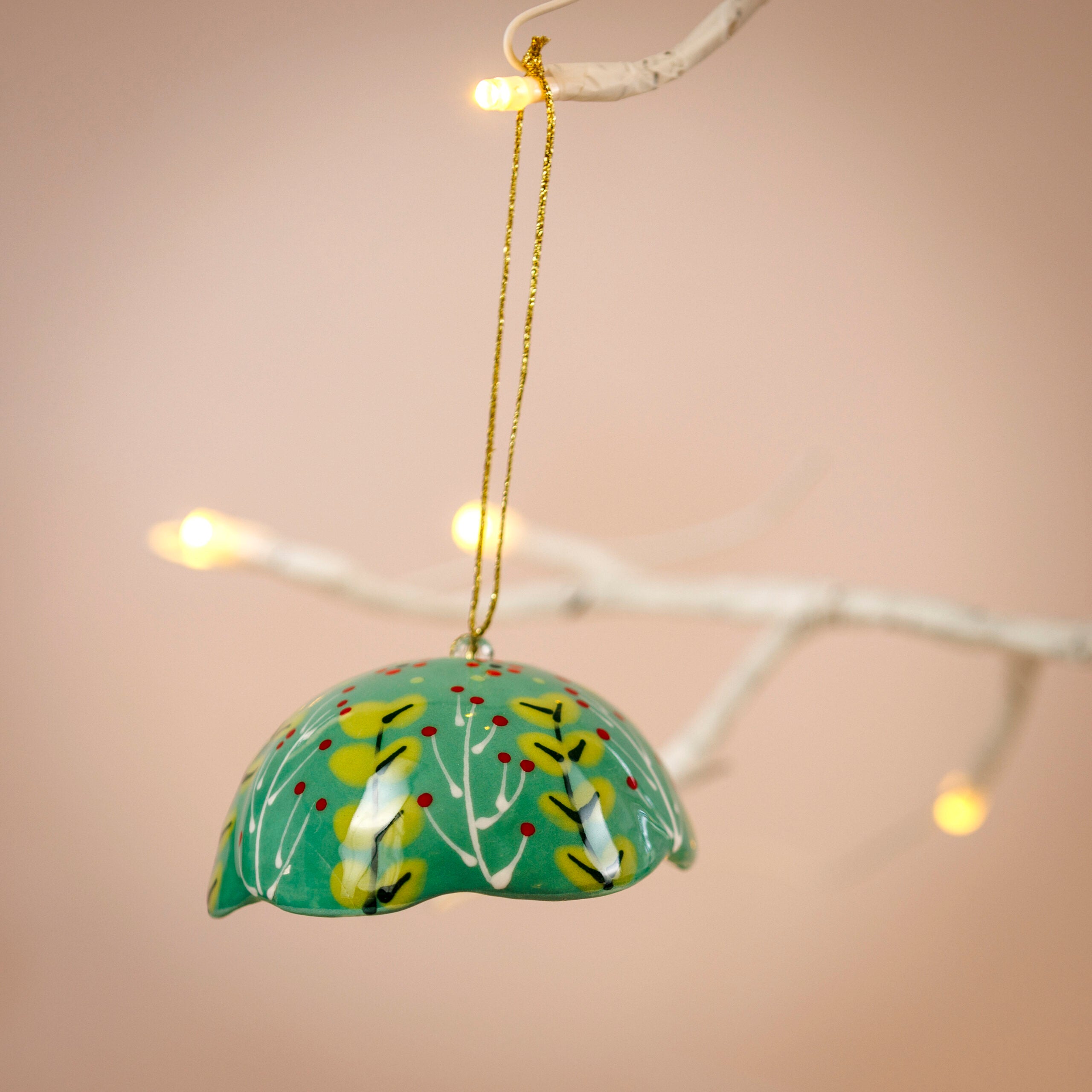 Potterswork Christmas Decorations - Light Green Fluted Flower