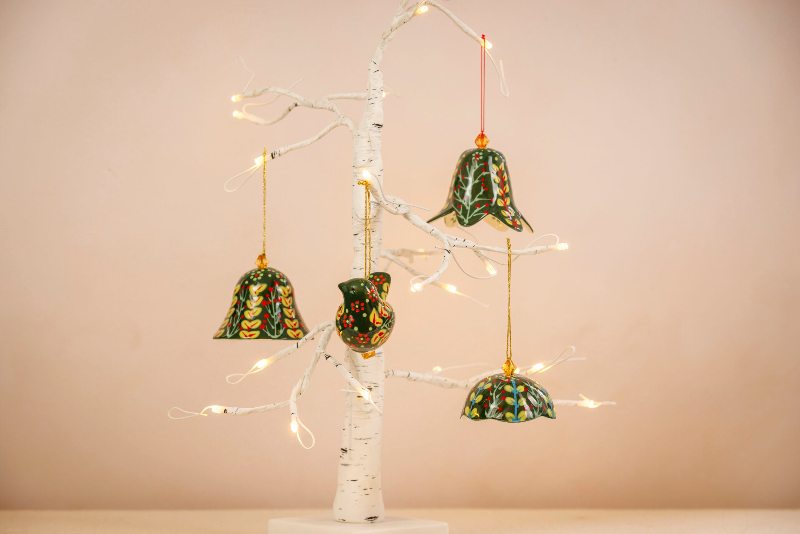 Potterswork Christmas Decorations - Green Ceramic Flower