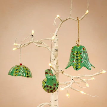 Potterswork Christmas Decorations - Light Green Fluted Flower