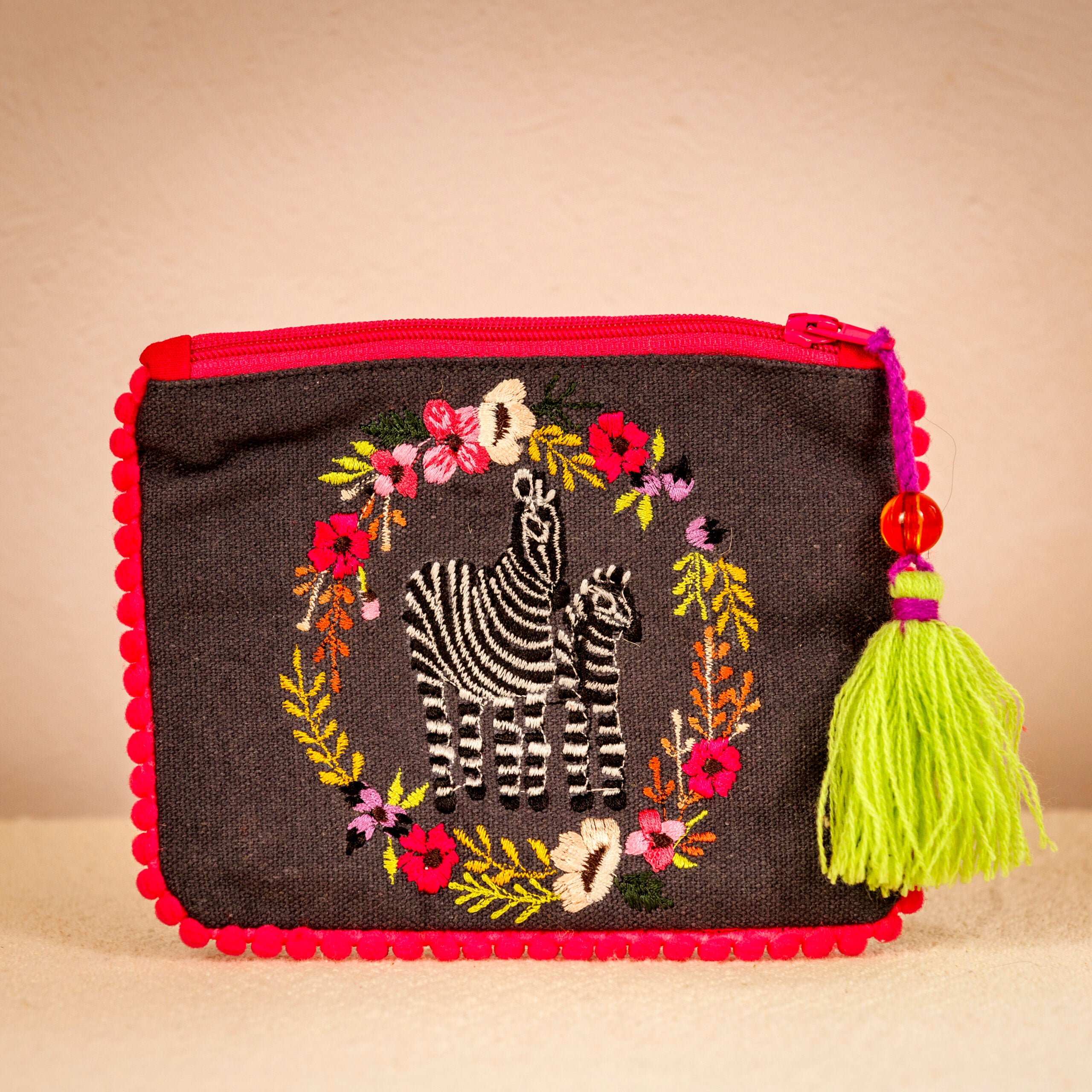 Embroidered Animal Coin Purse - Fox