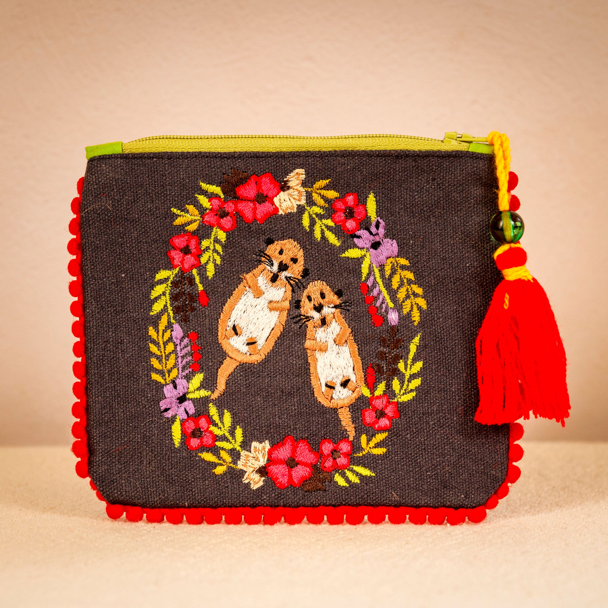 Embroidered Animal Coin Purse - Fox