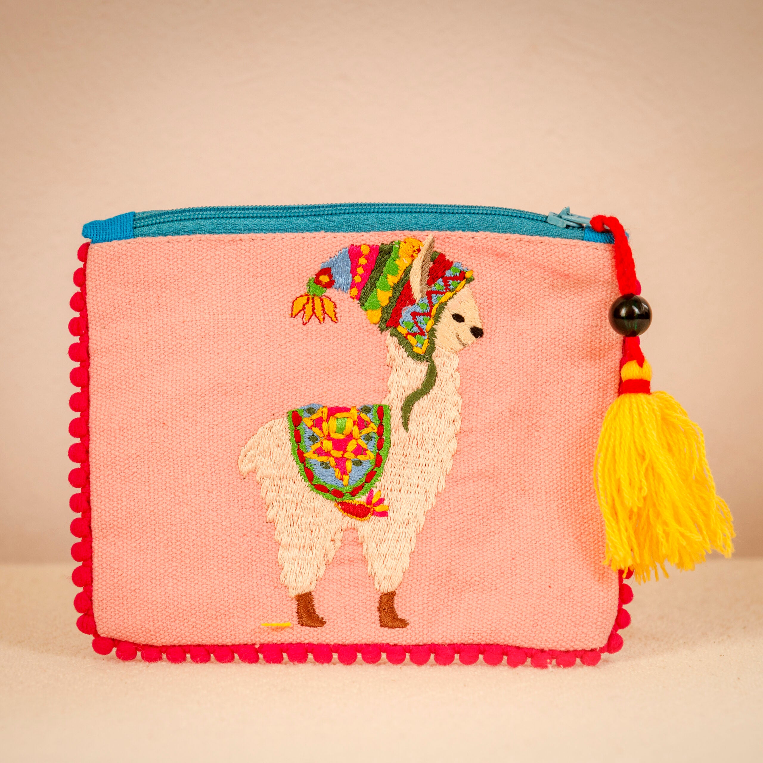 Colourful Llama Purse - Green