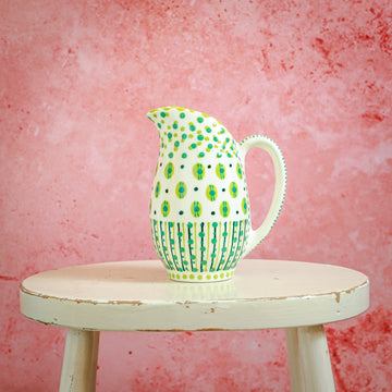 Potterswork Breakfast Jug - White & Green