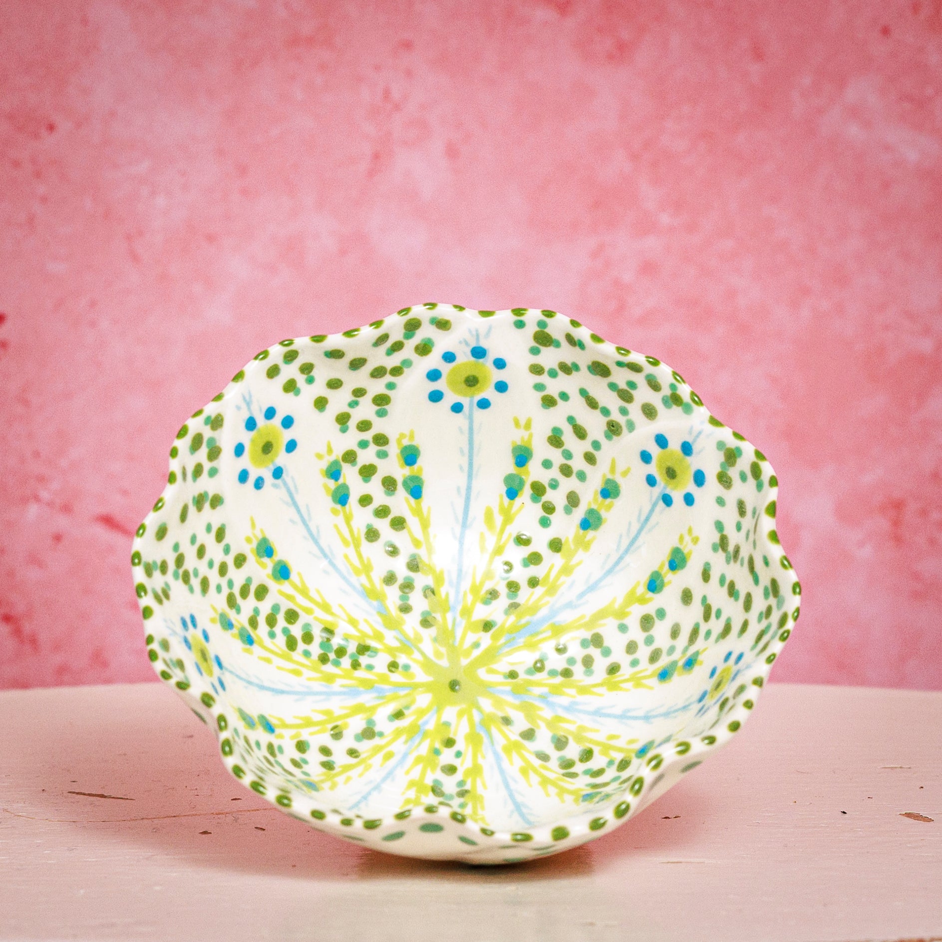 Potterswork Nibble Bowls - Green & Yellow