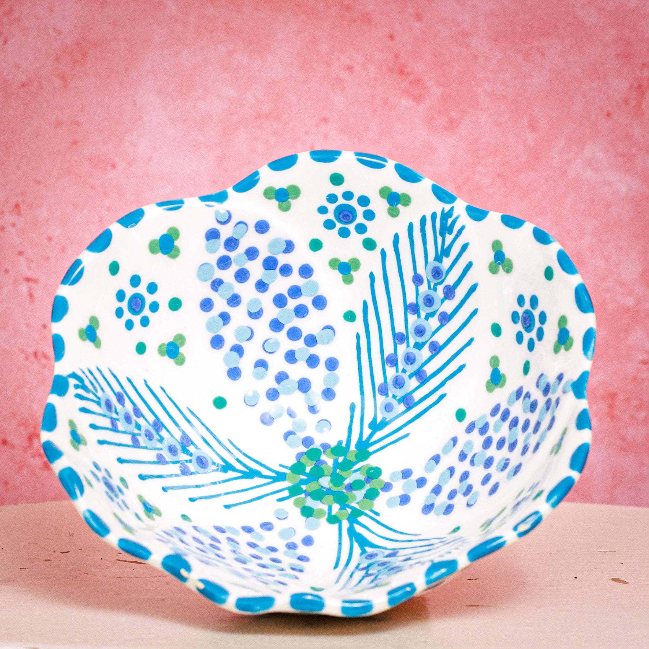 Potterswork Pudding Bowl - White & Blue