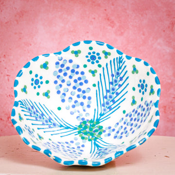 Potterswork Pudding Bowl - White & Blue