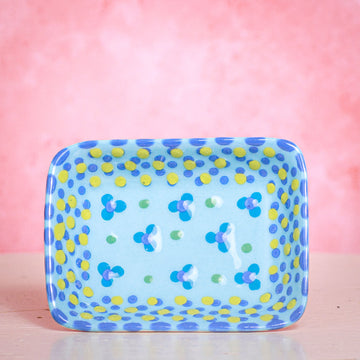 Trinket Dish - Pale Blues and Yellow