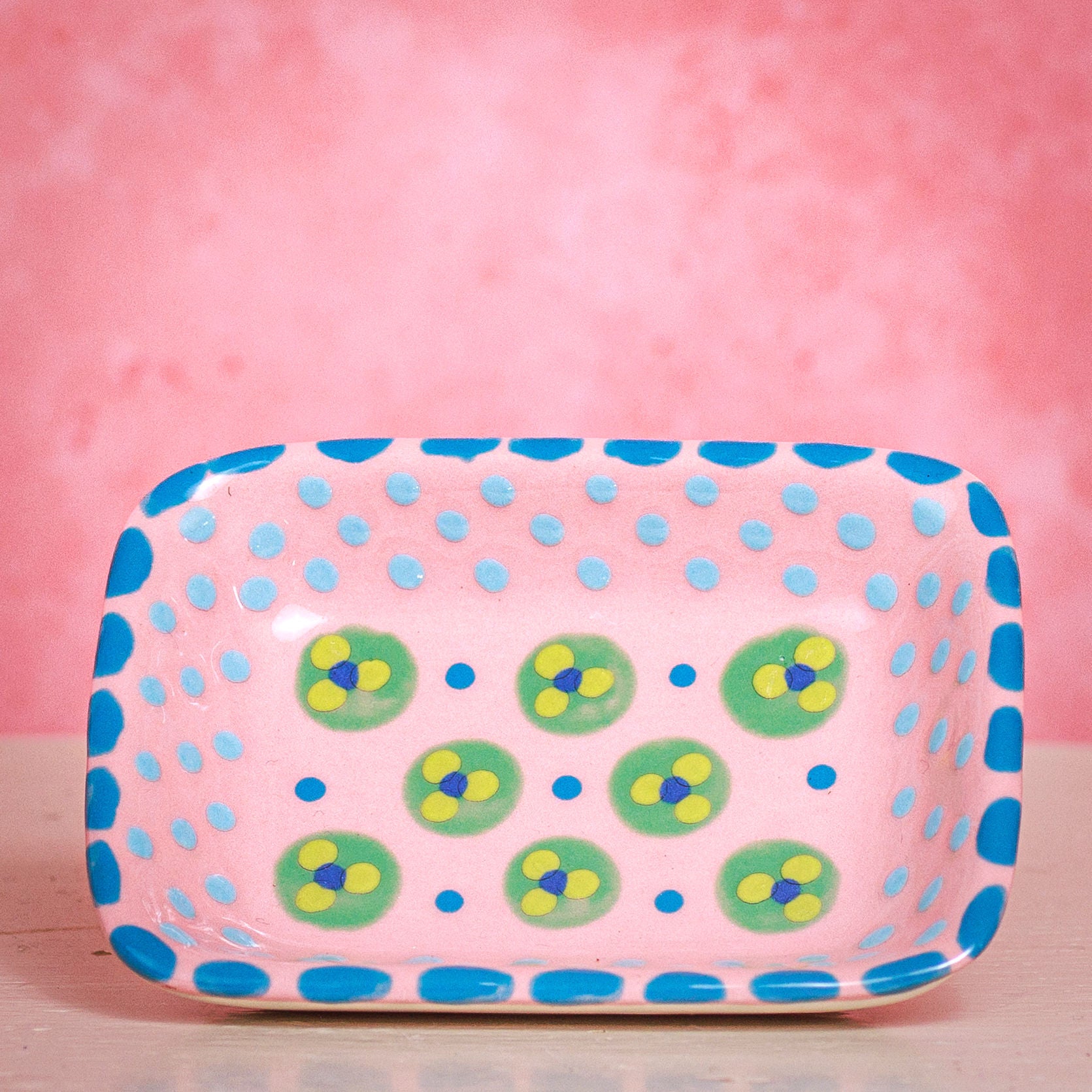 Trinket Dish - Pink, Green and Blue