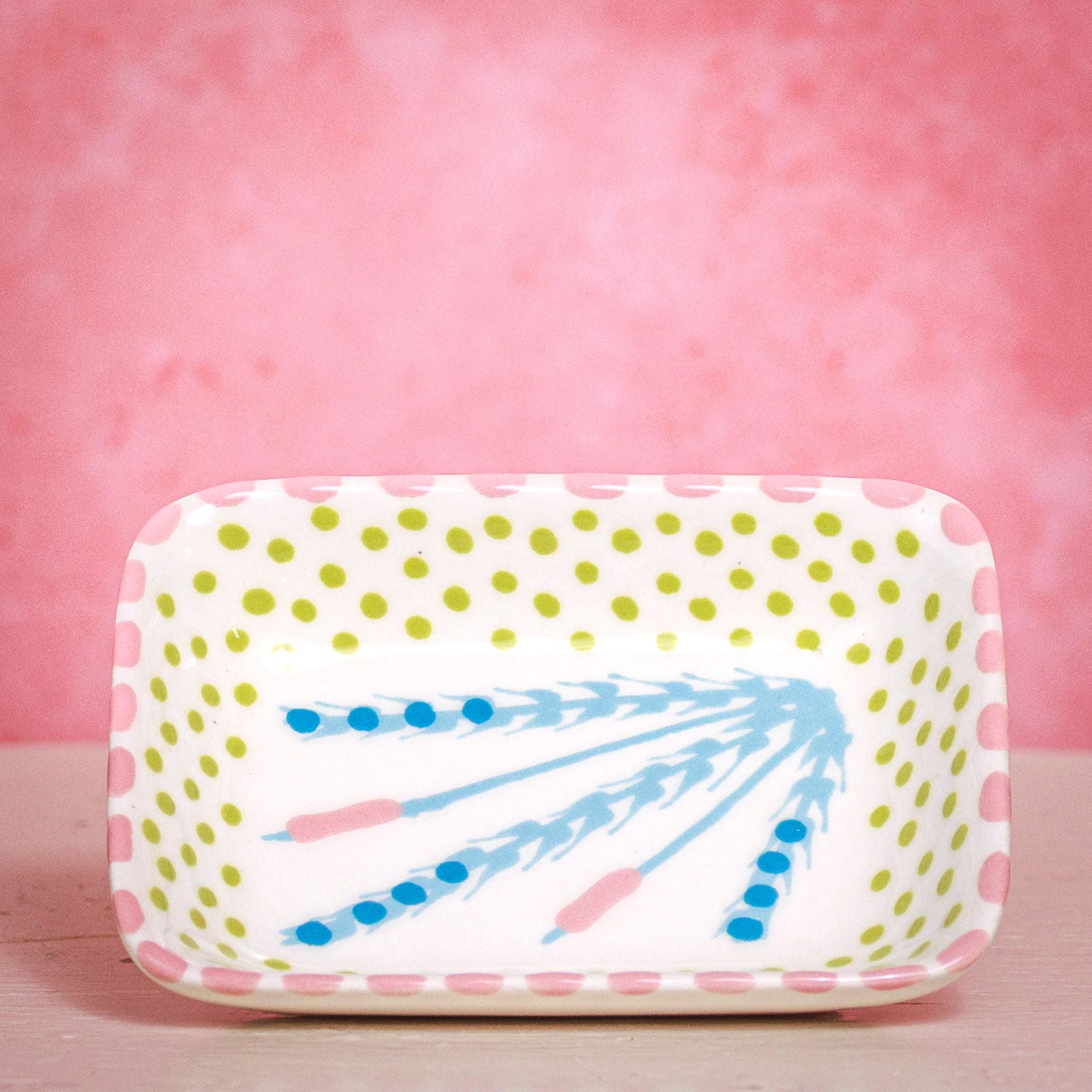 Trinket Dish - Pale Pink and Blue