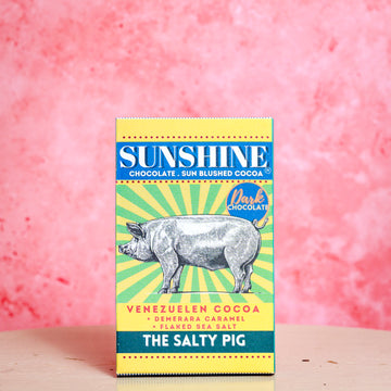 Sunshine Chocolate Salty Pig dark chocolate melt bar