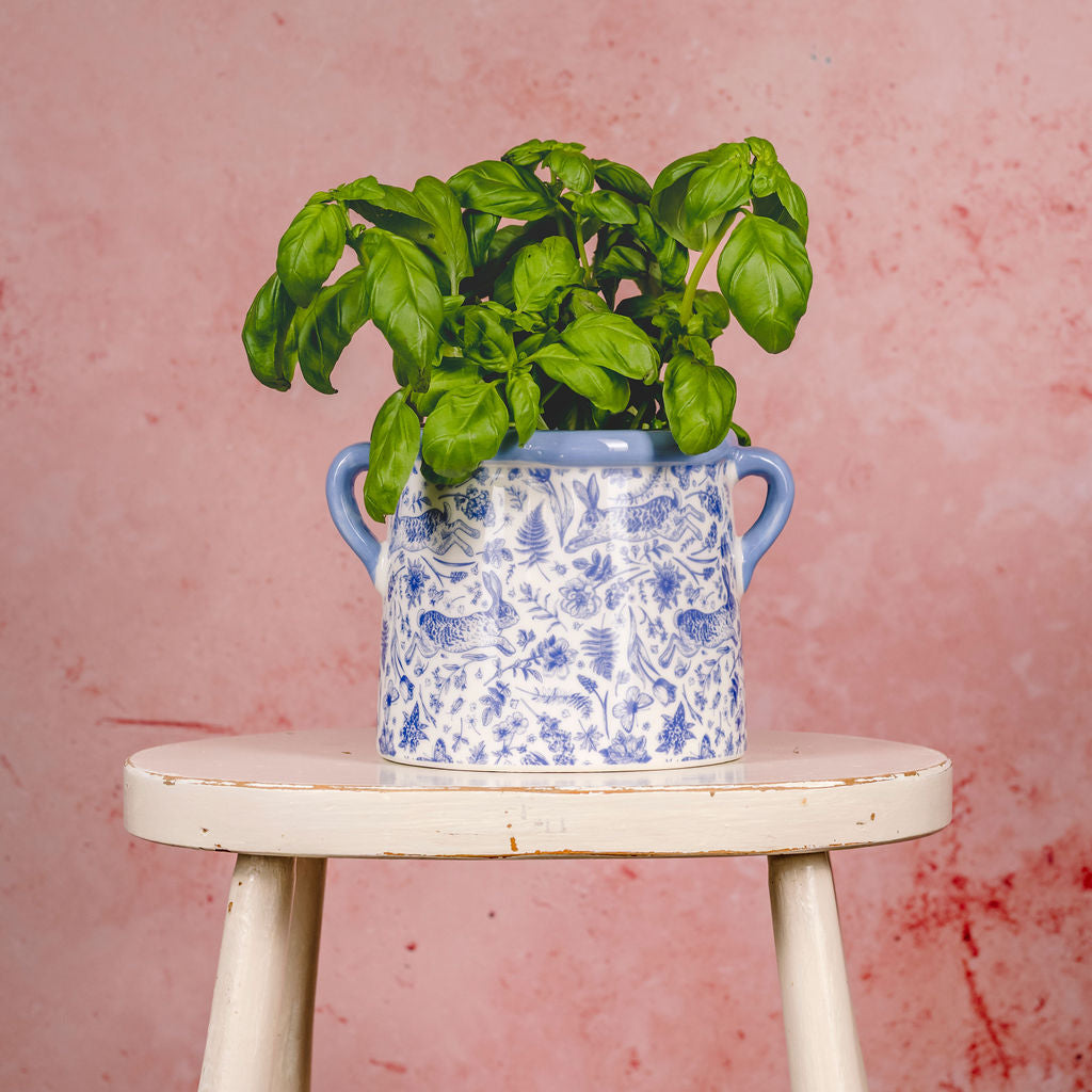 Blue Hare Pot