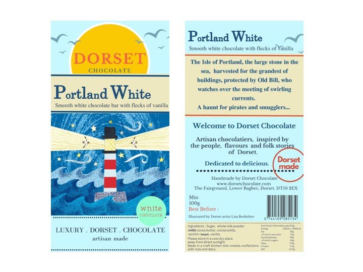 Portland White creamy white chocolate with flecks of vanilla