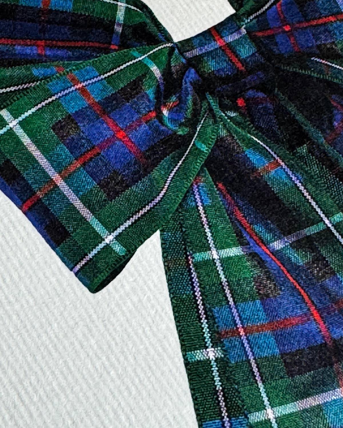 Canonbury Press - Blue & Green Tartan Bow Greeting Card