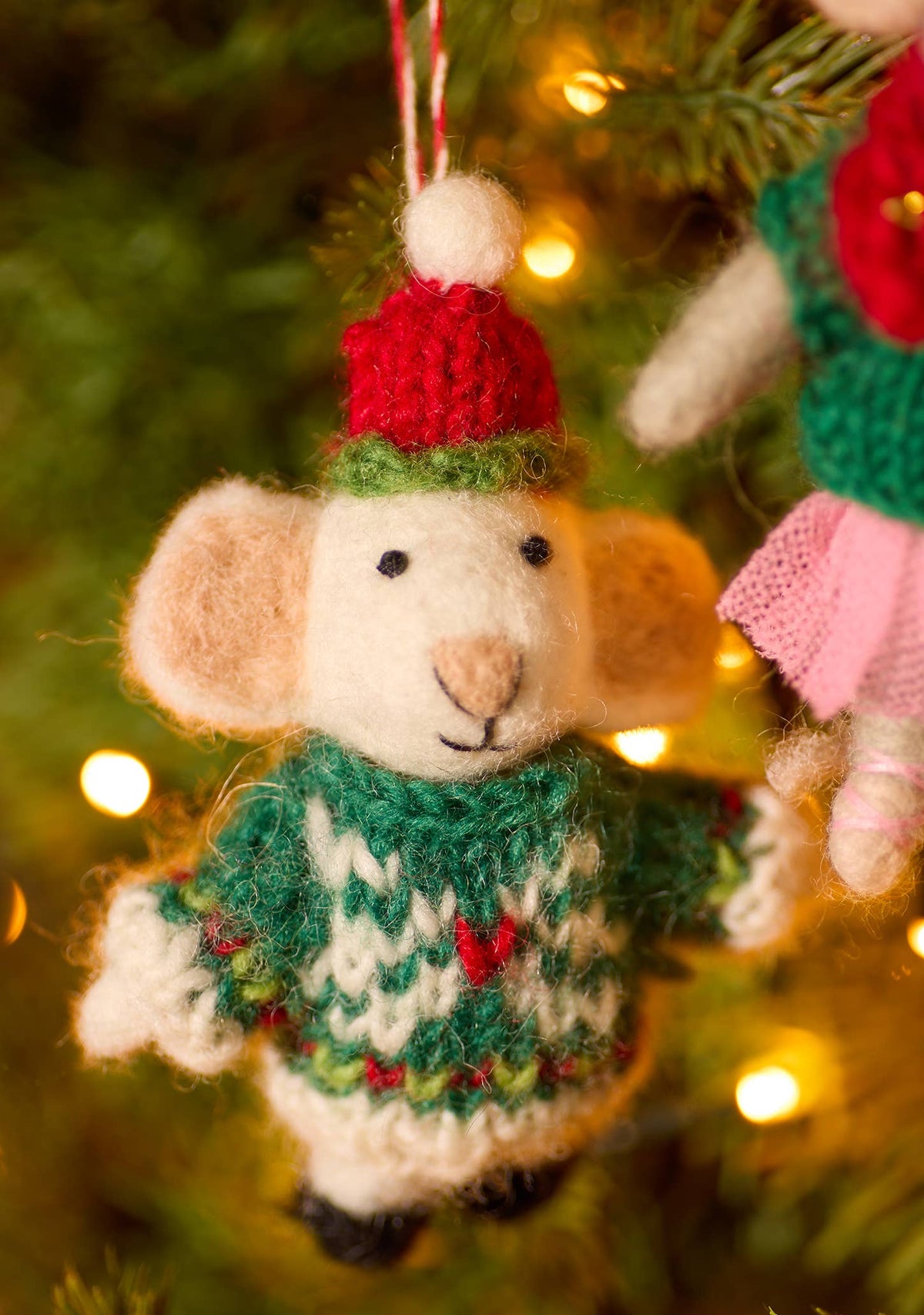 Boy Felt Christmas Mouse with a Jumper