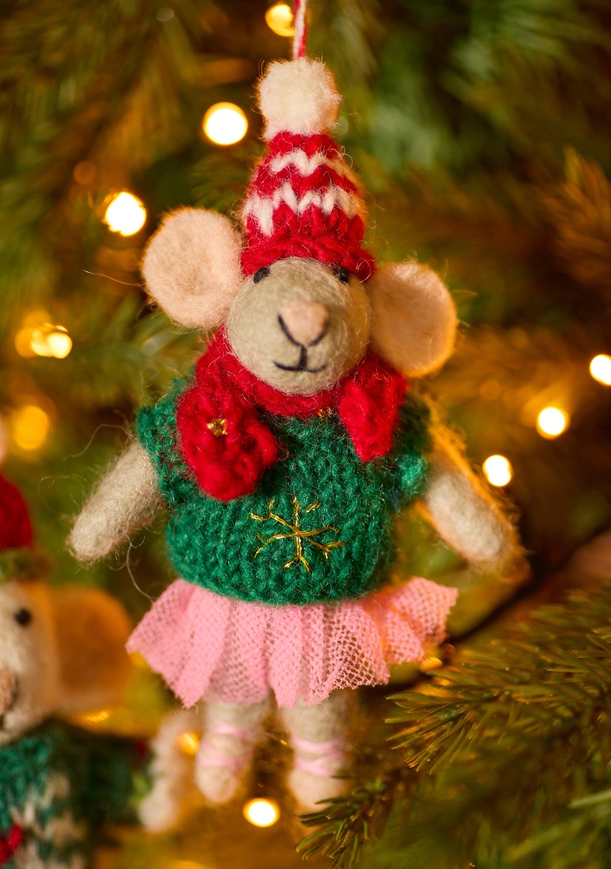 Boy Felt Christmas Mouse with a Jumper