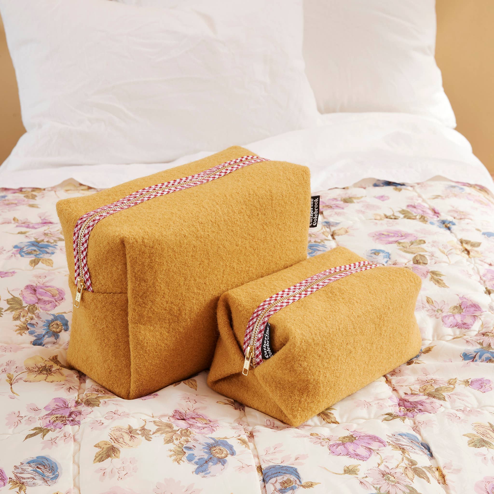 Mustard Yellow Boxy Make Up Bag